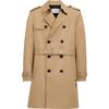 Solid Color Double Breasted Trench Coat Men Outerwear CQ504-KHA