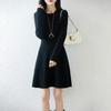 Women Sweater Dress 100% Wool MODERN NEW SAGA O-neck Knit Long Pullover Winter Jumpers Wool Long Dress Female