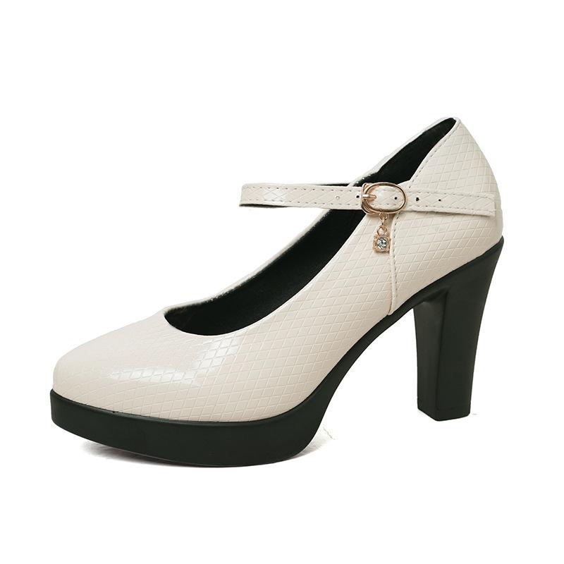 Model Runway High Heels Platform Fine Heel Pointed High Heel Black Professional Shoes Work Shoes Mary Jane Shoes Women Shallow