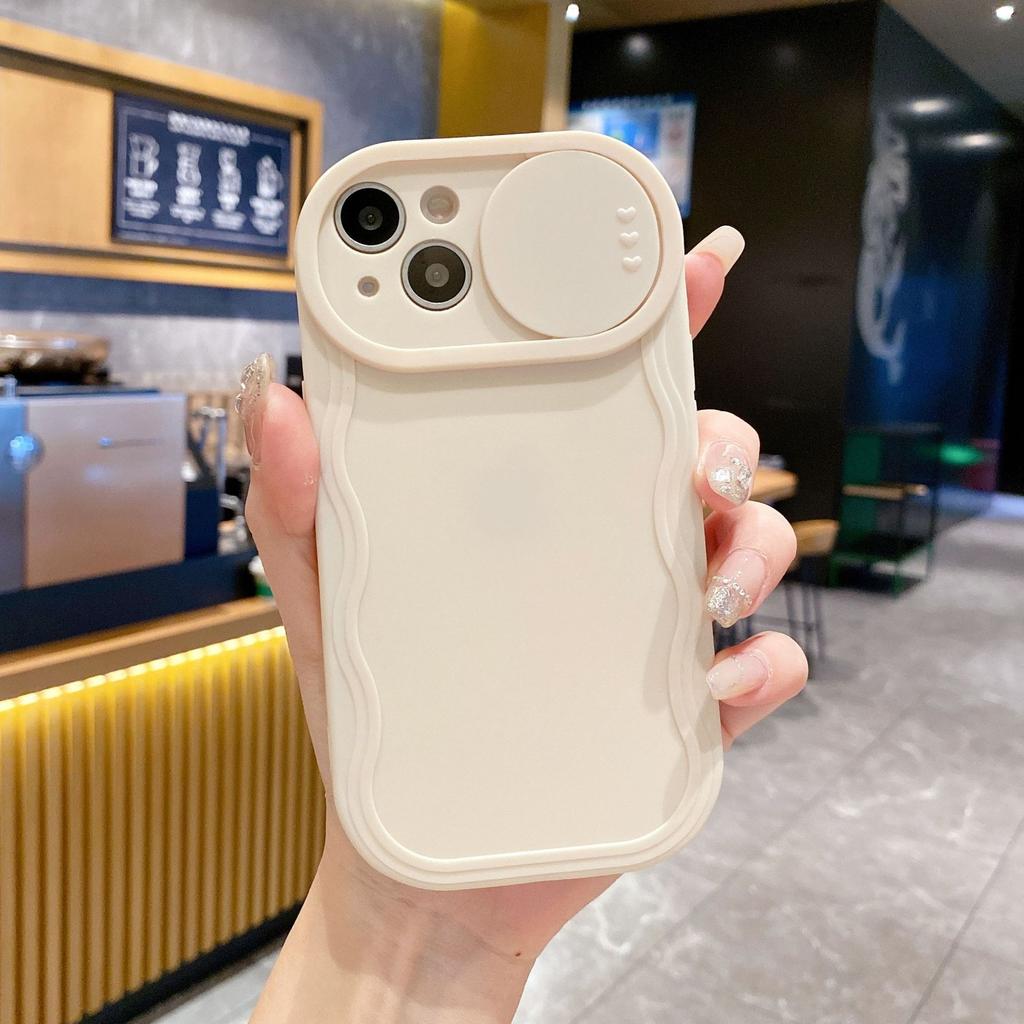Wavy Pattern Suitable for Apple 15 13 11 Simple Solid Color Sliding Window Soft Shell PhoneXSMAX Mobile Phone Case 16