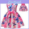 Vestido de Princesa Lilo e Stitch para Meninas com Laço de Borboleta Mistura de Algodão para Usar na Primavera Outono