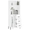 VidaXL Buffet haut Blanc 69,5x34x180 cm Bois d'ingénierie 3189517