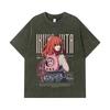 275 GSM Washed T-shirts 100% Cotton Bocchi The Rock V2 Kita Print Unisex Heavy Cotton T Shirt