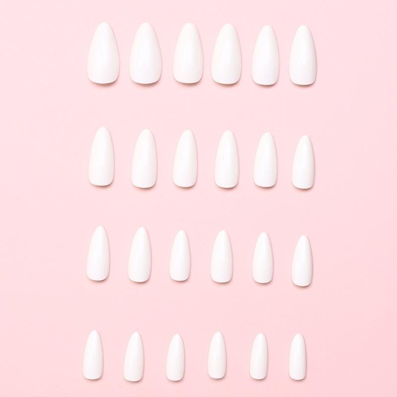 120 Pcs Press On Nails Solid Color False Nails Almond Full Cover Stick On Nails Artificial Nails Manicures Supplies