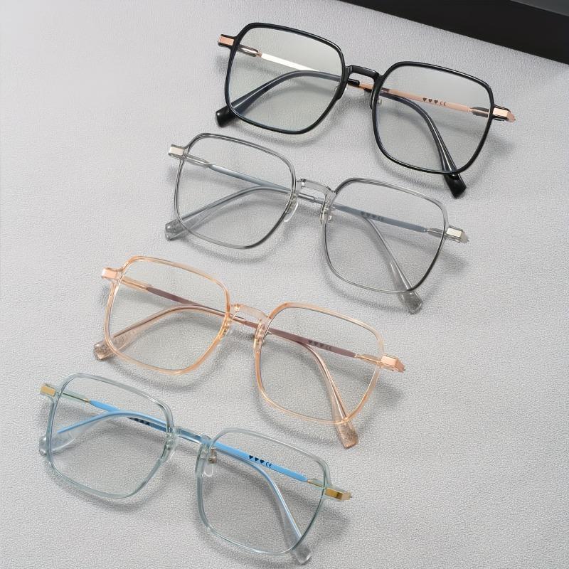 1 Pair Unisex Square Light-Sensitive Color-Changing Glasses for Phone & Computer - Stylish and Versatile Eyewear