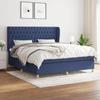 Maison Exclusive - Estrado de ripas de cama com colchão Azul 180x200 cm Tecido