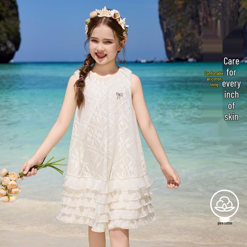ASK JUNIOR Girls' Summer Breathable Mesh Princess Dress