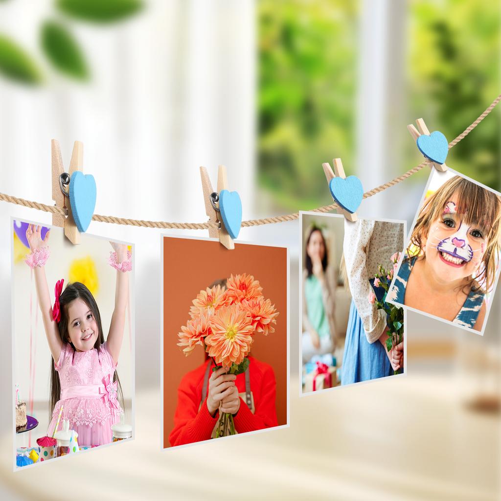 50 Stück Kleine Holzklammern Herz Fotoklammer Für Fotos Notizen Kunstwerke Ausstellung Zuhause Büro Hochzeitsdekoration Basteln Scrapbooking