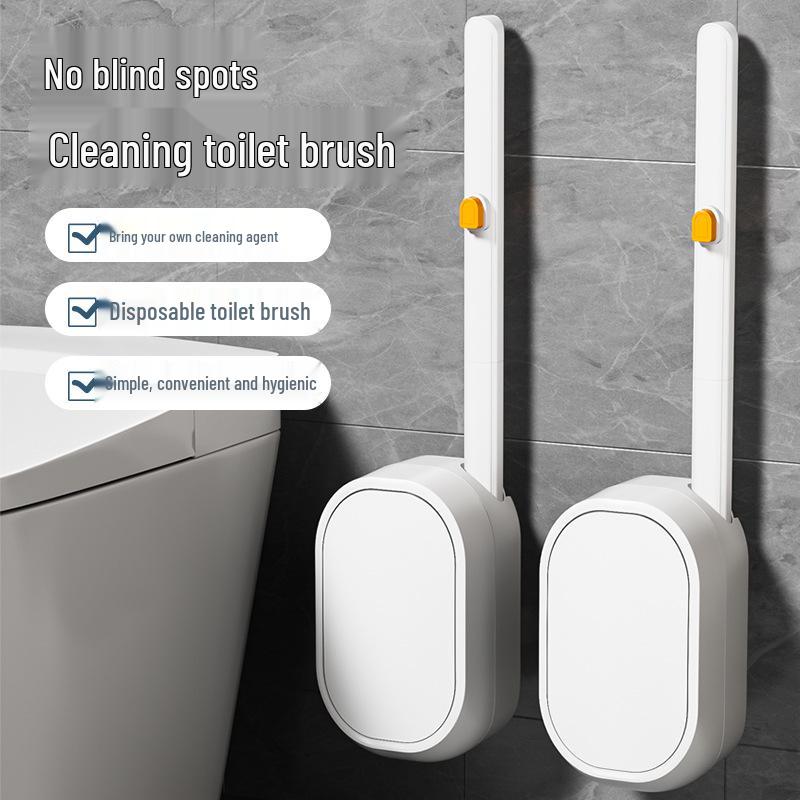 Disposable No-Punch Toilet Brush with Replacement Head - Essential Home Bathroom Cleaner