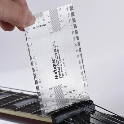 Barockes Saitenmaß-Lineal in/mm für Gitarre, Bass, Mandoline, Banjo