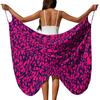 Women's Floral Print Swim Cover Up Wrap Dress with Cross Shoulder Straps Lightweight Soft Fabric for Beach Pool Resort