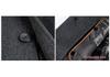 Men's Cashmere Winter Coat with Detachable Down Liner - Thick Wool Double-Faced Cloth for Business Casual.