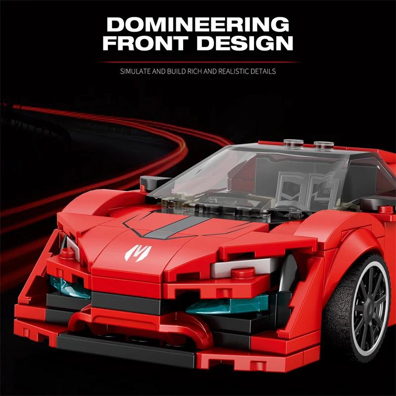 301 STÜCKE Rot Sportwagen Baustein Kreative Stadt Fahrzeug Klassische Auto Modell Bricks Desktop Display Spielzeug Für Kinder Urlaub geschenke