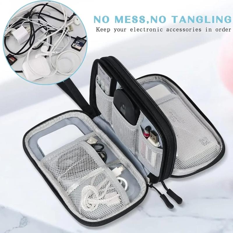 1pc Data Cable Storage Bag Waterproof Portable Carry Case  Storage Bag Travel Organizer Bag for Cable Cord USB Charger