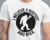 Bigfoot Beer Shirt, Cool Sasquatch Drinking Beer Tshirt, Yeti Graphic Novelty Shirts, Beer Lover Gift, Belive Bigfoot Graphic Tee