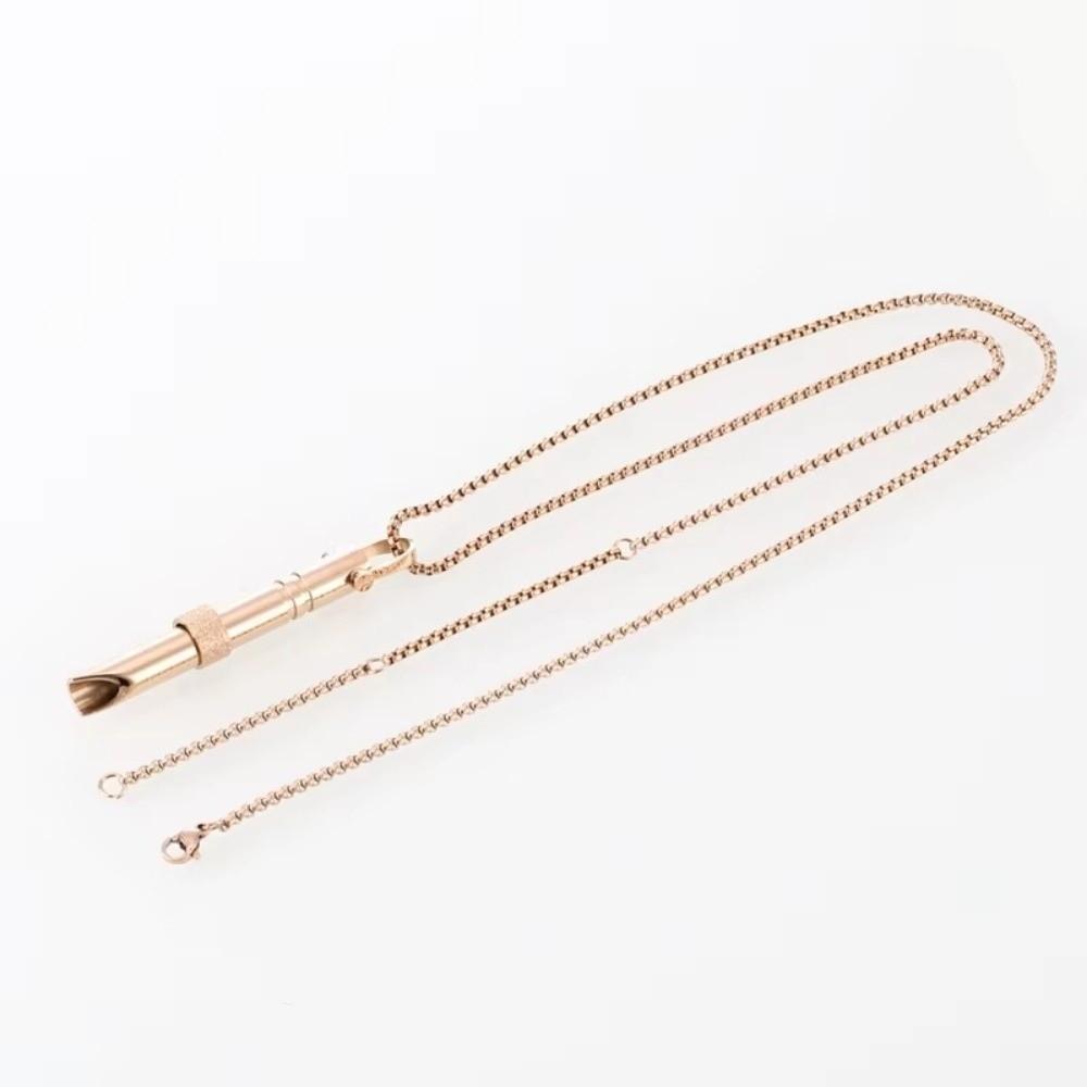 Mindfulness Training Whistle Necklace Rotatable Portable Relaxation Necklace Stainless Steel Yoga Necklace Necklace