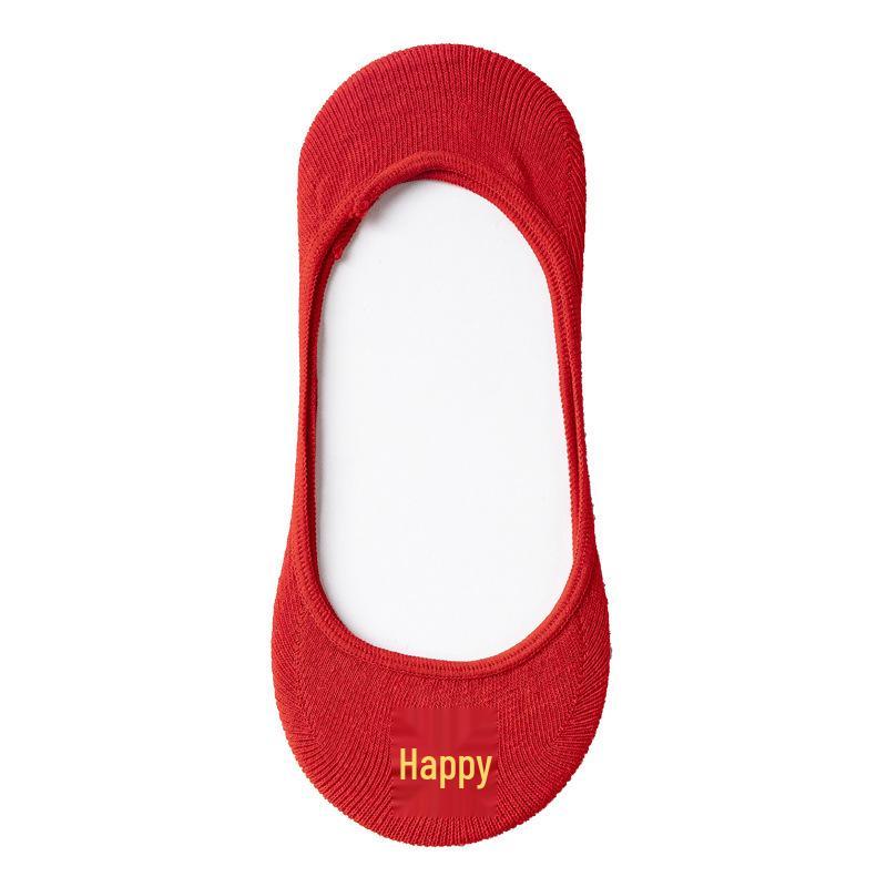 Wedding Double Happiness Red Socks: Non-Slip High Heel Socks for Brides, Groom Ankle Socks, Mid-Calf Unisex Pair