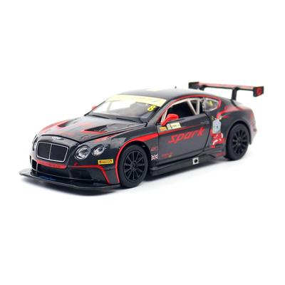 1/24 Bentley Continental GT3 Racing Diecast Lega Giocattolo Auto Modello Miniatura Ruote Libere Suono e Luce Collezione Regalo per Bambino