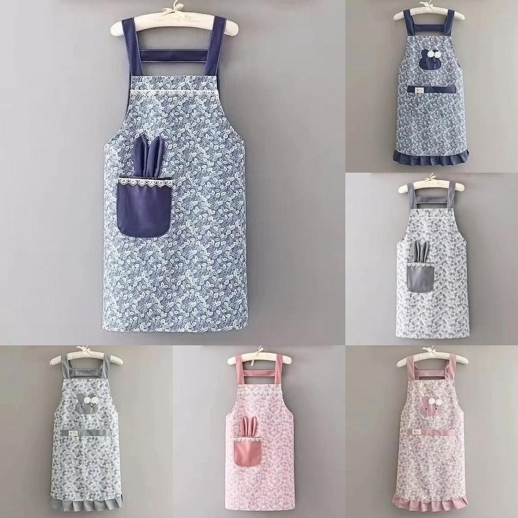 Apron Prevents Oil Stains Dirt Little Rabbit Pattern Lace Unisex Gift Design