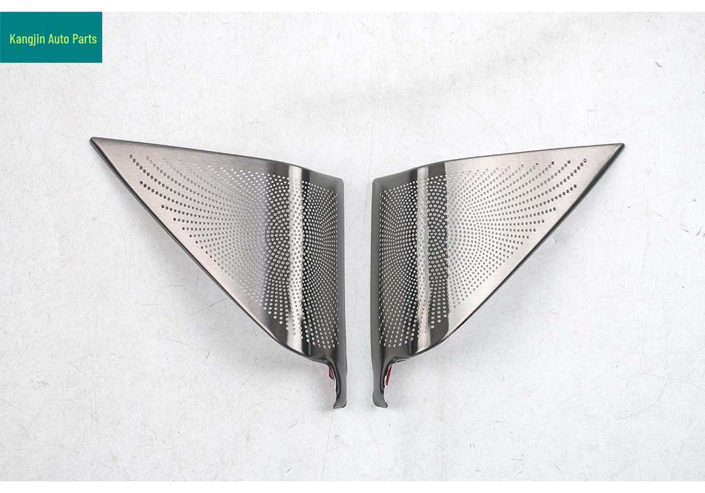 Stainless Steel Black Titanium Triangle Speaker Covers for BAIC ARCFOX Alpha T1 Interior Modification