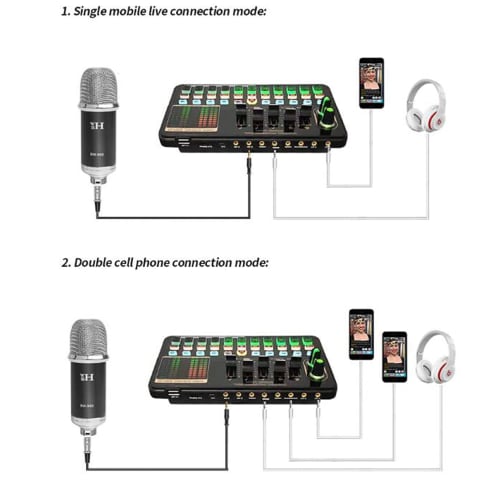 Live Sound Card V10 Bluetooth K Song Computer Sound Card Stereo Dual Mobile Phone Douyin Live Sound Card Set B