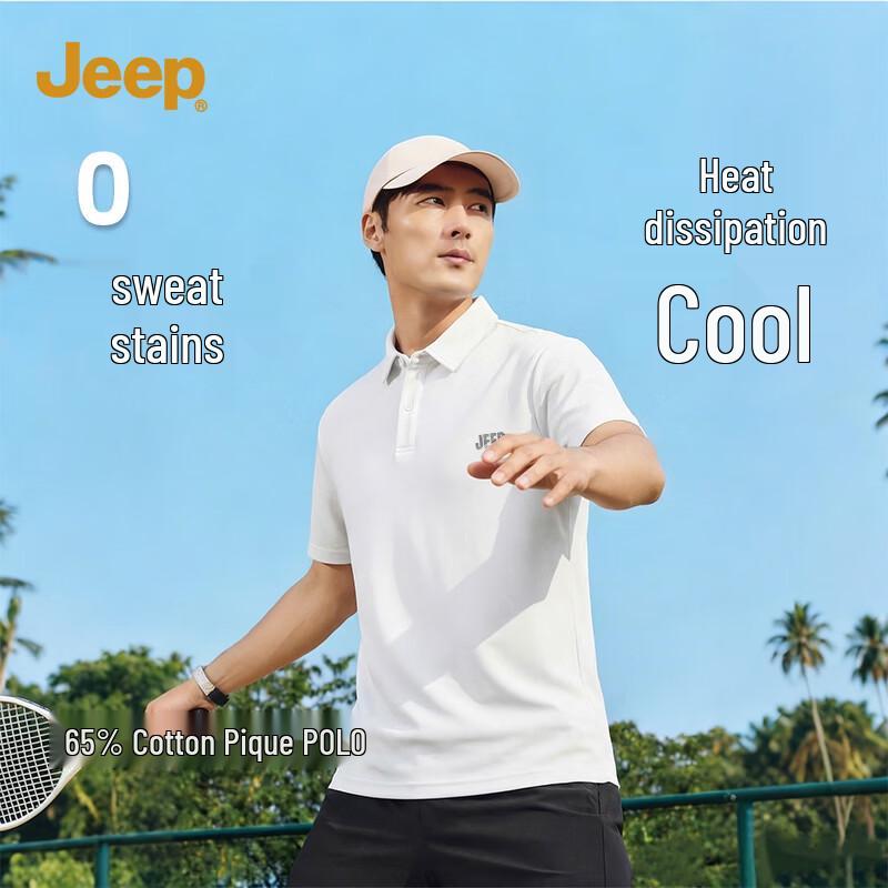 JEEP Men s Summer Loose Fit Cotton Pique Polo Shirt 4XL