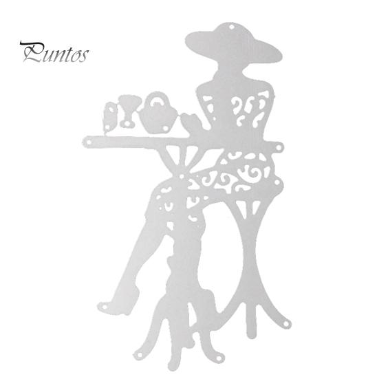 

Художественная бумага, ремесло, сидящая леди, тиснение из углеродистой стали, резка, DIY трафарет для открыток серебряный