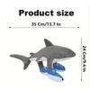 Non-Toxic Shark Plush Toy With Sneakers Cute Grey White Stuffed Animal Shark Wearing Blue Shoes Unique Running Shark Plushie For Kids