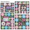 Christmas Macaron Ball Ornament Set: Candy Series Painted Plastic Tree Decor