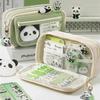 Large Capacity Cute Panda Pencil Case - Aesthetic Pencil Pouch with Zipper for Adults,Panda Pencil Case,Cute Pencil Pouch,Large Capacity Pen Bag,Aesth