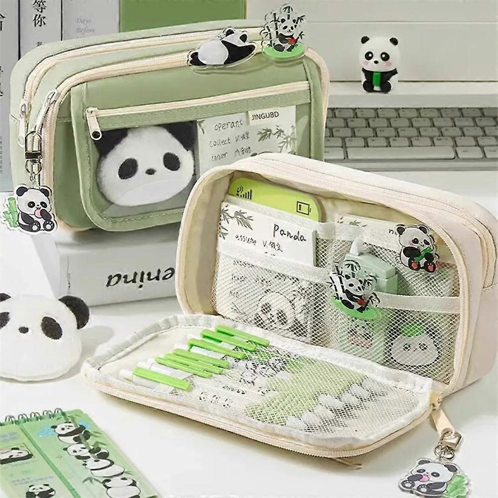 Large Capacity Cute Panda Pencil Case - Aesthetic Pencil Pouch with Zipper for Adults,Panda Pencil Case,Cute Pencil Pouch,Large Capacity Pen Bag,Aesth