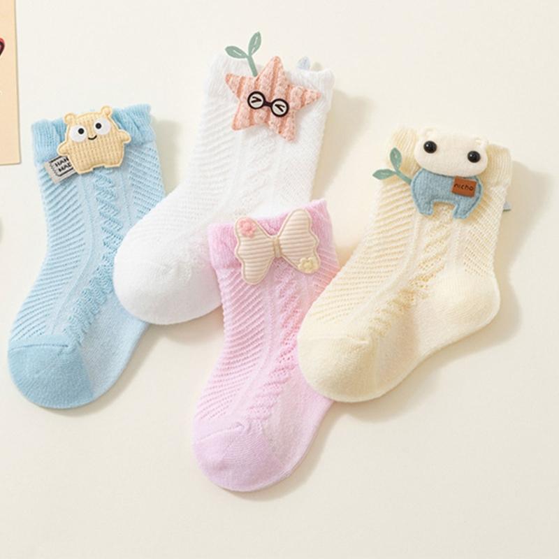 1 para niemowlęcych skarpetek do kostek z wzorem kreskówkowym Obuwie Skarpety unisex do codziennego chodzenia Chłopcy Dziewczynki