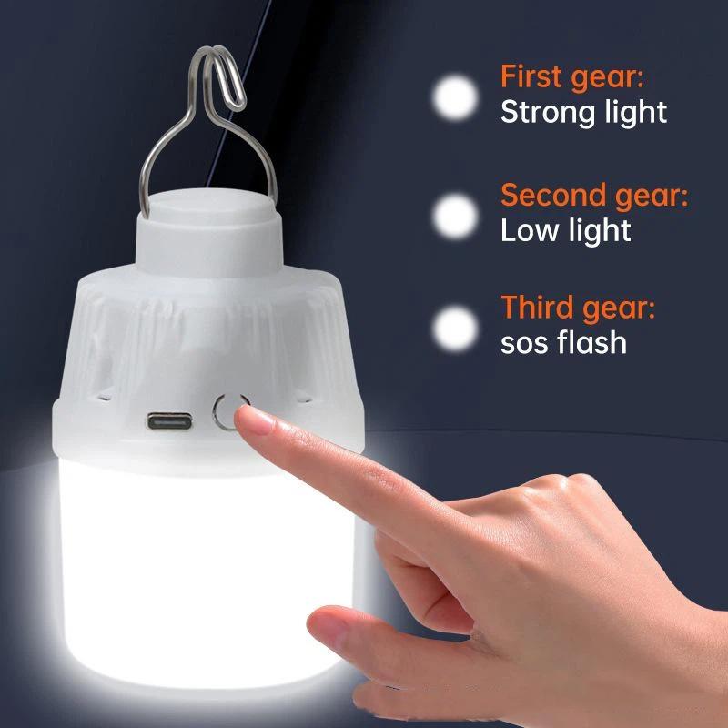 USB Rechargeable Camping LED Lantern 3 Lighting Modes Emergency Lamp Portable Night Light for Long Road Trips RV Use