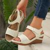 New Platform Wedge Sandals Lightweight Summer Strap Casual Vacation Sandal Increase Height Retro Womens Hollow Design Sandalias