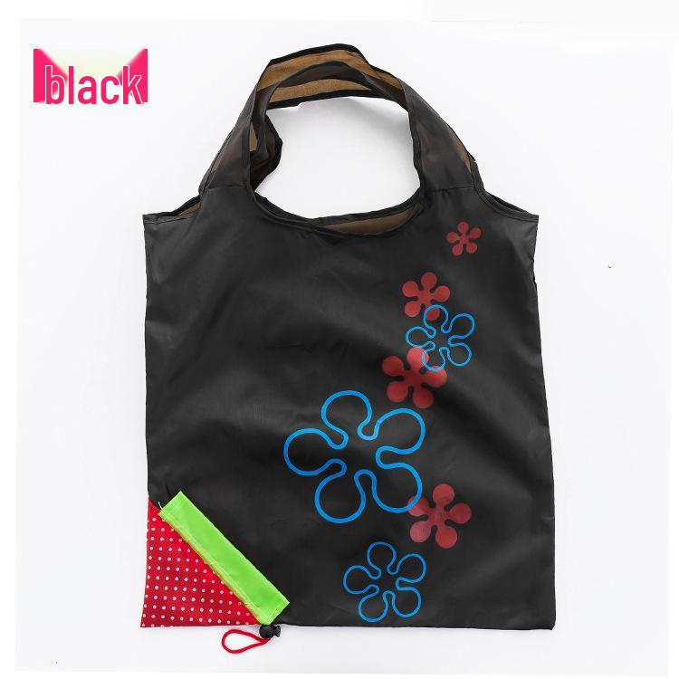 

Портативная складная полиэстеровая сумка-тоут с принтом логотипа чёрный