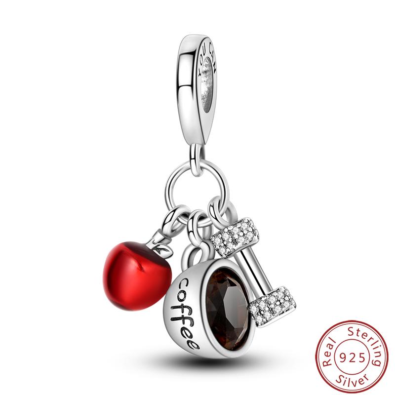 Red Copper Pomegranate Lipstick Apple Ladybug Playing Cards Charms Beads 3Mm Diy Fine Jewelry