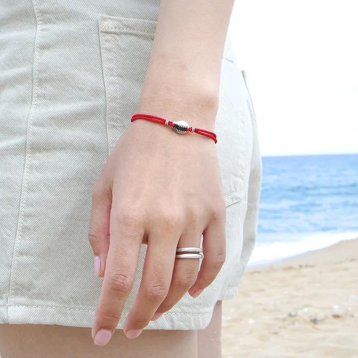 Shell String Bracelet (red)