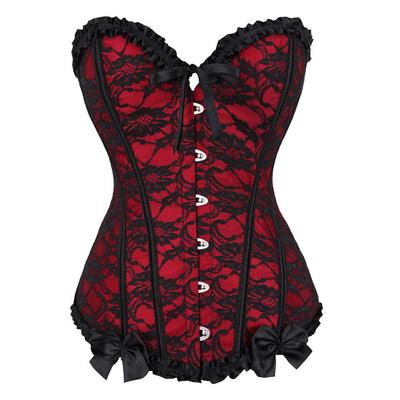 Sensuele Kant Overbust Corset Beha - Lichaamsvormend en Stijlvol Ontwerp