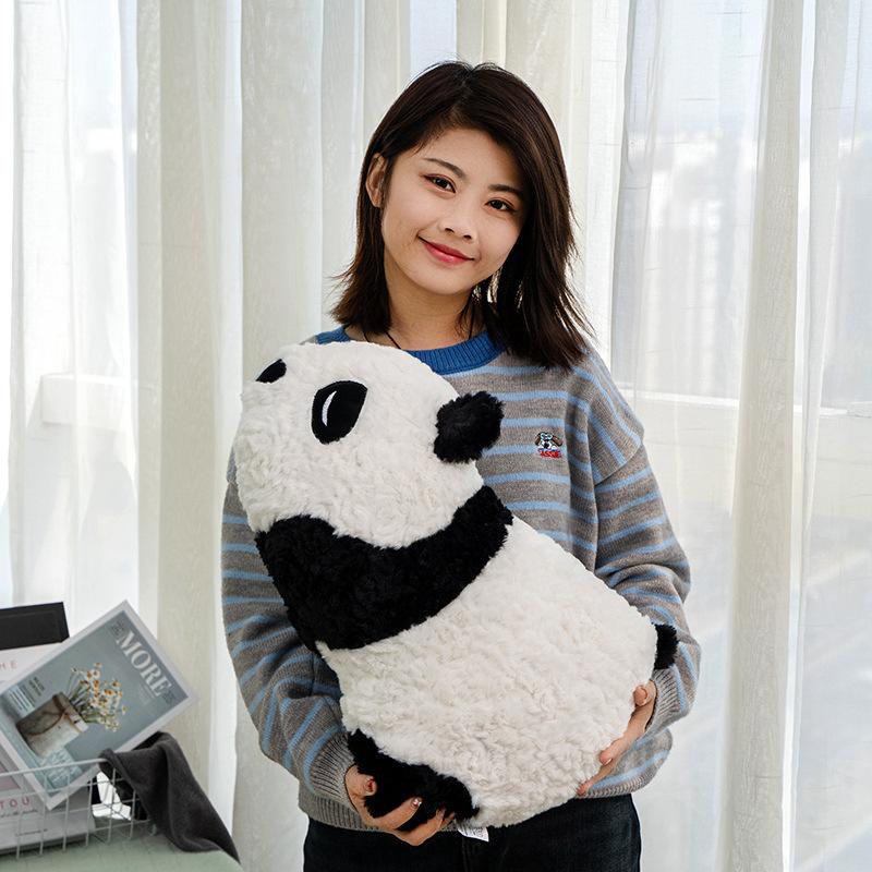 Niedliches weiches Panda-Kuschelkissen Plüschtierpuppe Schwarz-weiße Panda-Puppe Kinder Beruhigungspuppe