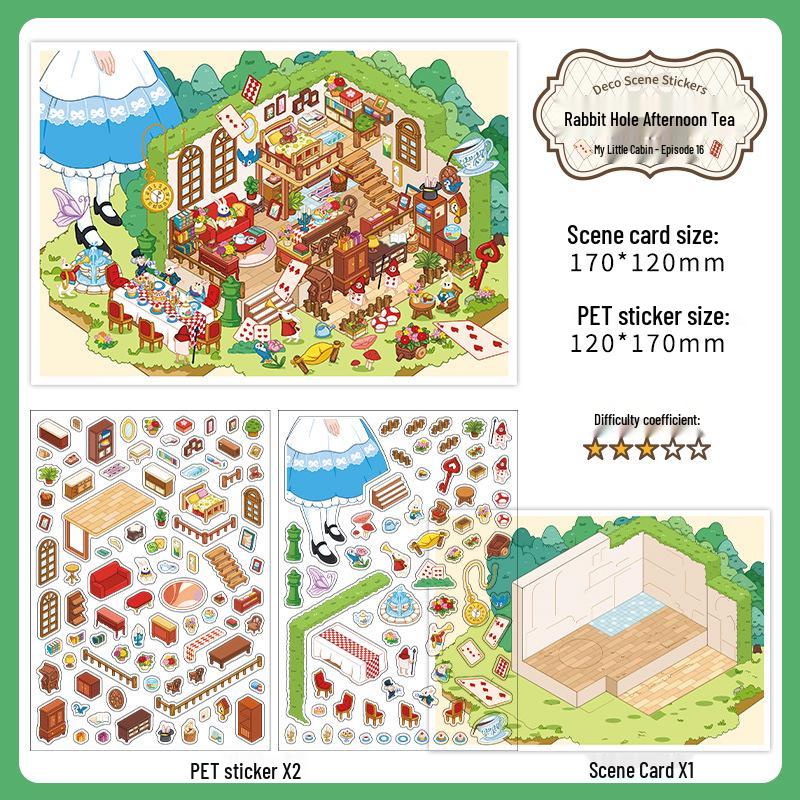 Infeel.Me My Little House 3D Scenery Stickers - Miniature Two-Layer Quiet Book Series