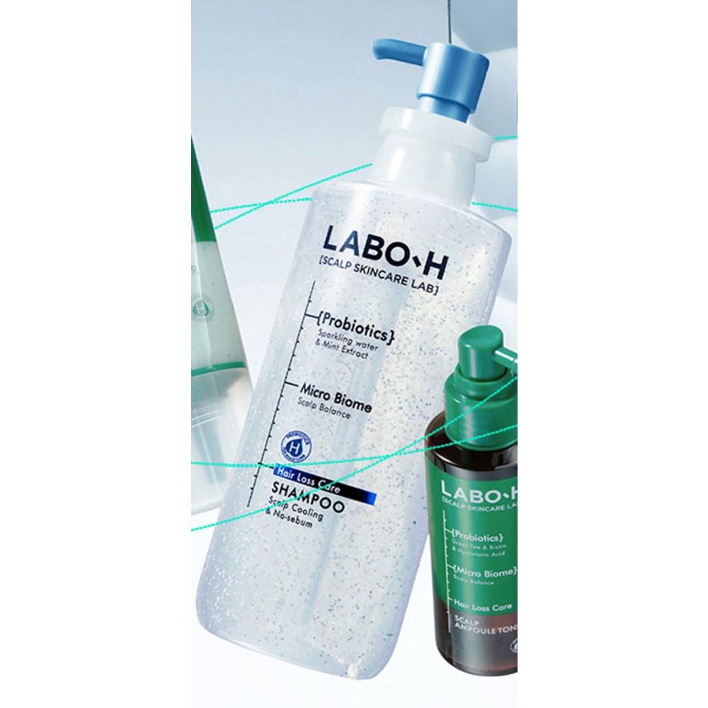 LaboH Chłodzący szampon do skóry głowy i zapobiegający sebum, 2 sztuki, 400 ml