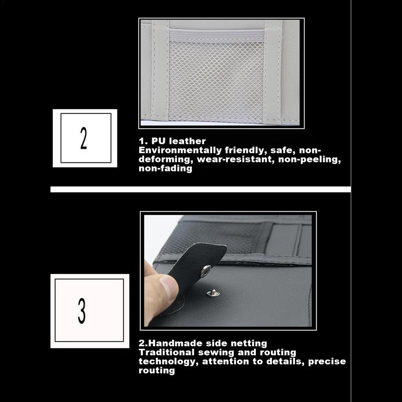 Small Auto Visor Organizer And Storage Car Interior Organizer PU Leather Adjustable Sunglasses Holder Multifunctional Stylish
