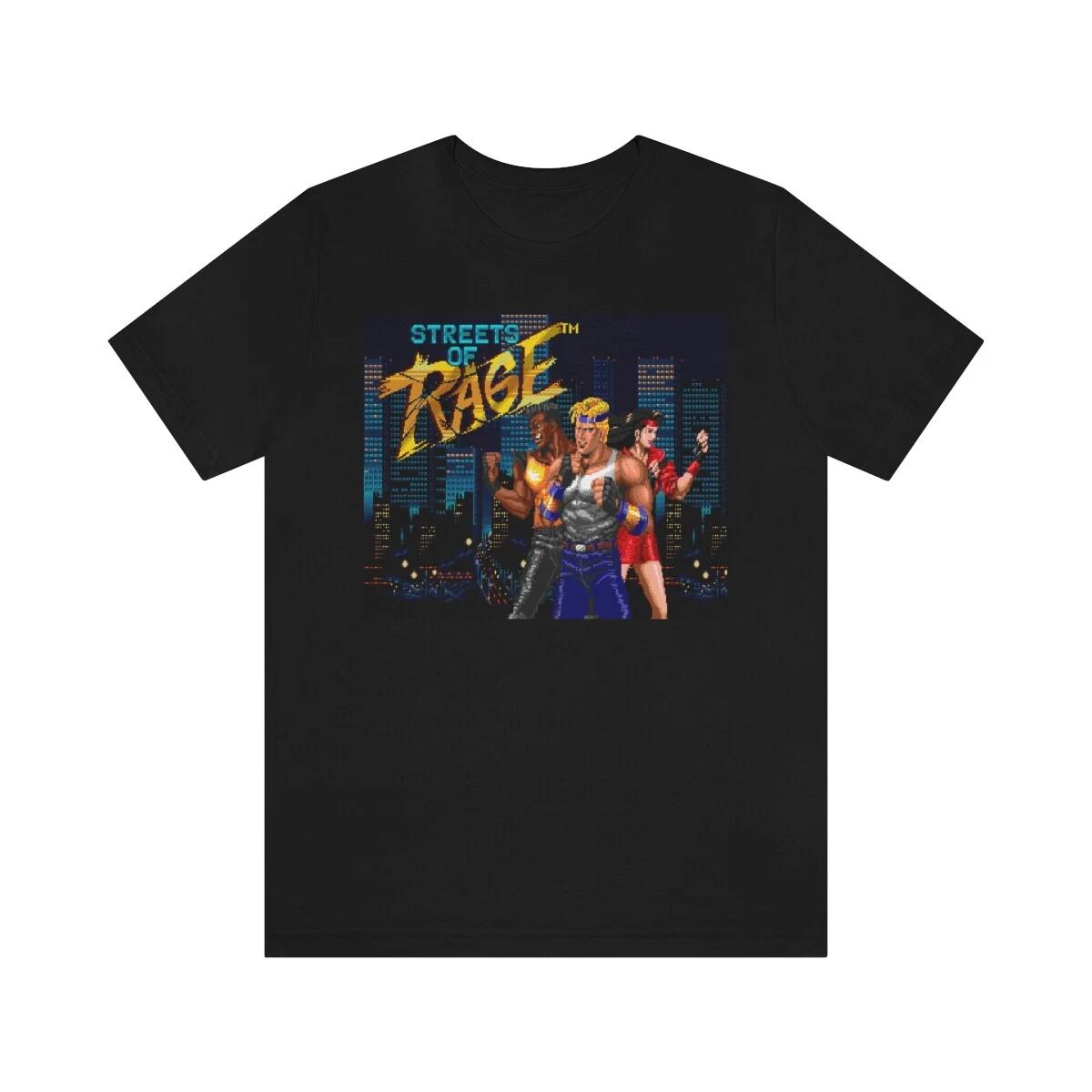 Streets of Rage 90 s Style Video Game Pixel Art Unisex 100% Cotton T-shirt Mens Tees Top Great Gift Xmas XL