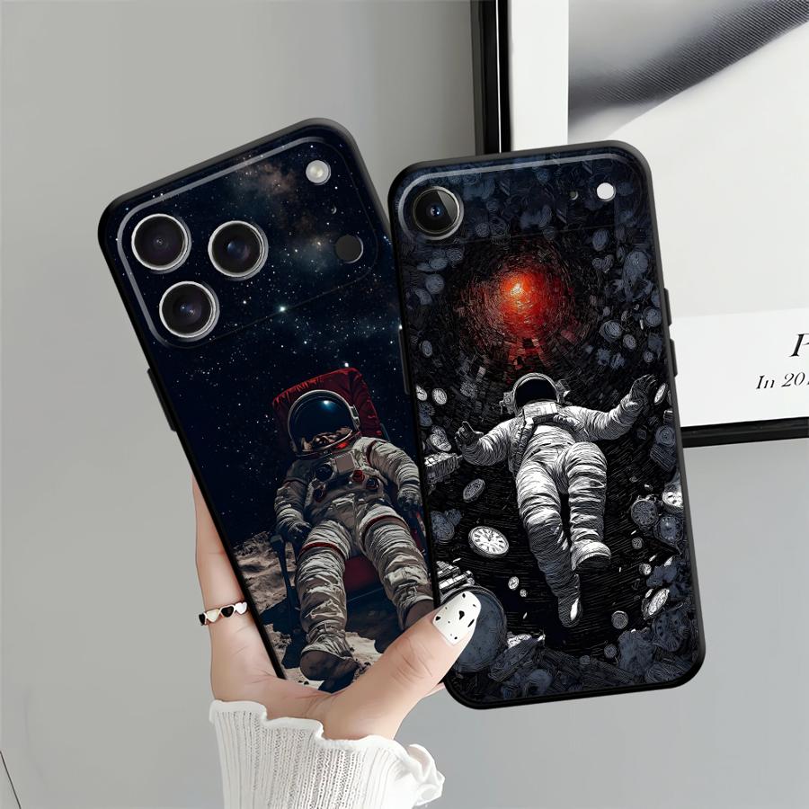 Cartoon Astronaut Art Funda Phone Cover Case for Apple iPhone 17 Pro Max Air 14 13 11 16 XR XS MAX 12 15 Pro 7 8
