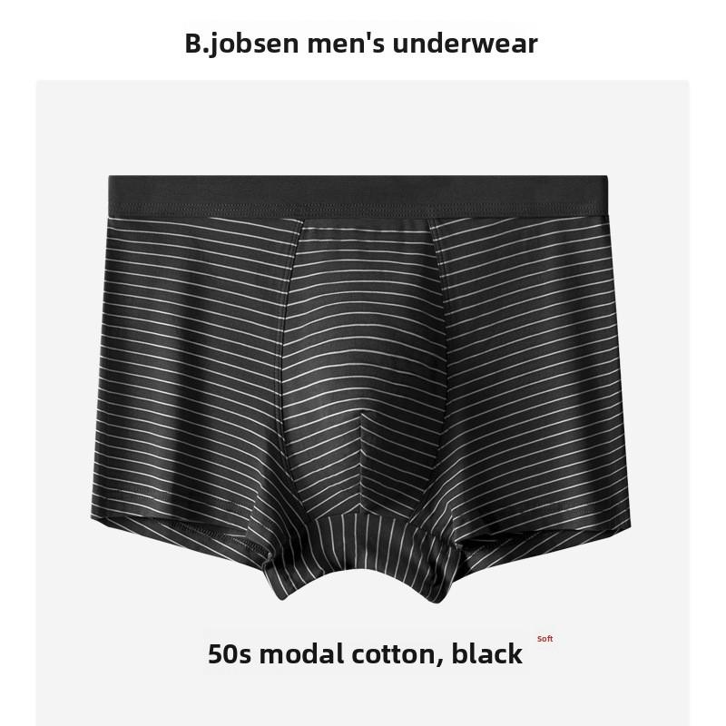 Large Size Men Spring and Summer New Breathable Mid Waist Flat Angle Underwear L чёрный