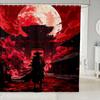 Japanese Geisha Shower Curtain Red Cherry Blossoms Bath Curtain For Boys Girls Teens Japanese Ukiyoe Bathroom Shower Curtain