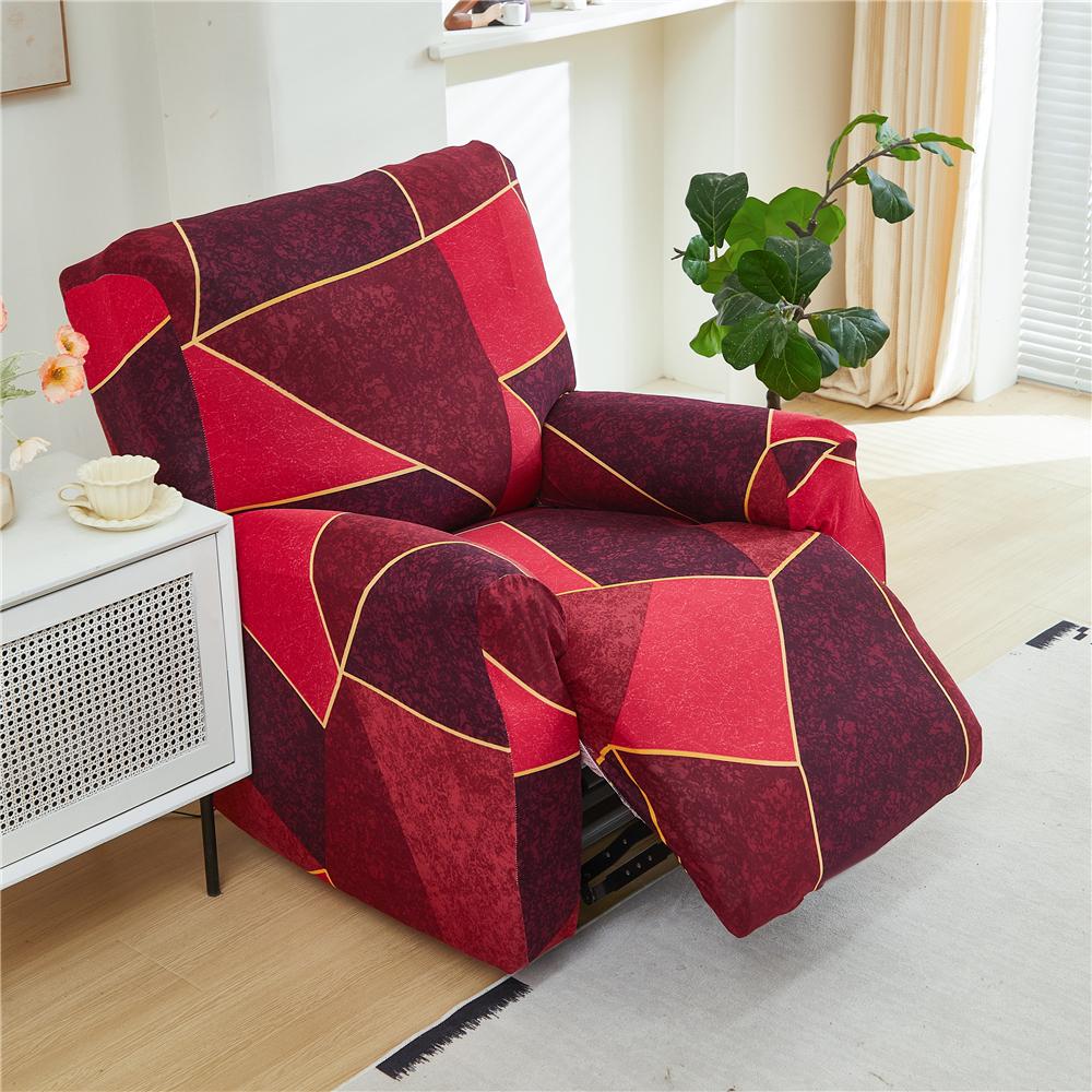 Recliner Chair Cover 4-Pieces, Stretch Sofa Slipcover 1 Seater Sofa Covers for Living Room Furniture Covers with Elastic Bottom