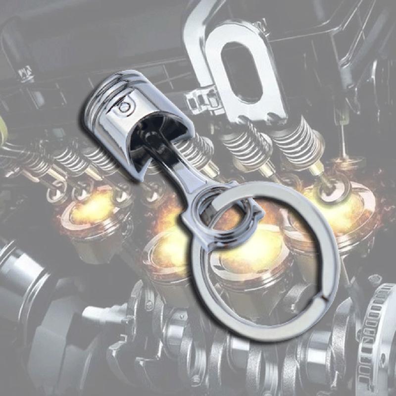 Personalized Car Engine Piston Keychain Pendant Car Modification for Creative Gifts for Key Ring for Men Boys Drivers Ca