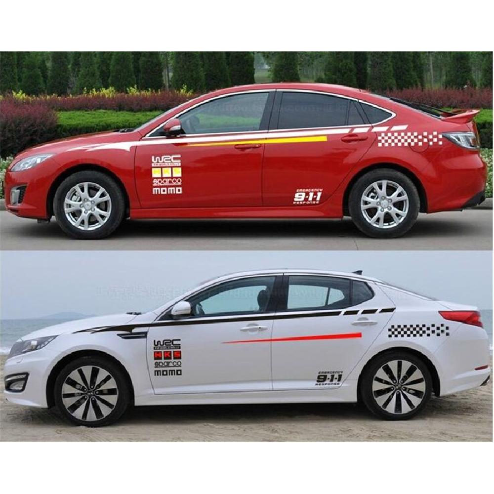 Pair Bk Material Black Car Body Styling Vinyl Decal Graphics Sticker Universal