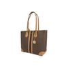 Michael Kors Eva Monogram Logo Stripe Color Block Coated Canvas Tote Bag Women Tote Apple-Brown 30T9GV0T7B-252